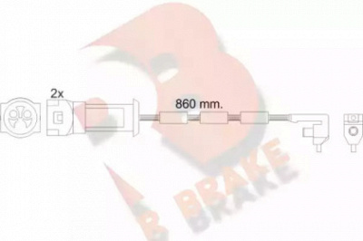 R BRAKE 610450rb -  Сигнализатор, износ тормозных колодок